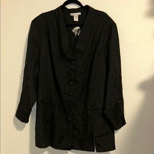 Roaman’s Black Button Down Dress Jacket Size 32W